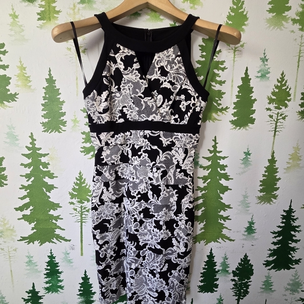 White House Black Market Instantly Slimming Lace Print Dress